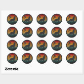 wolf huilt vintage ronde sticker (Vel)