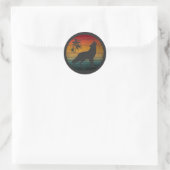 wolf huilt vintage ronde sticker (Tas)