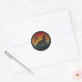wolf huilt vintage ronde sticker (Envelop)