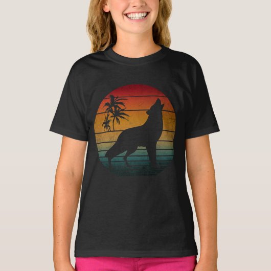 wolf huilt vintage t-shirt (Voorkant)