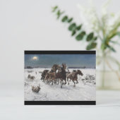 Wolf Hunt in de sneeuw Briefkaart (Staand voorkant)
