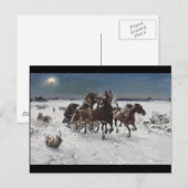 Wolf Hunt in de sneeuw Briefkaart (Voorkant / Achterkant)