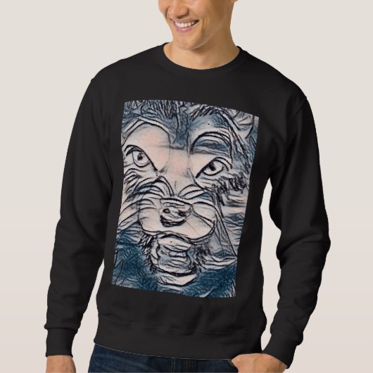 Wolf Husky Hond Gezicht Kunst Trui (Voorkant)
