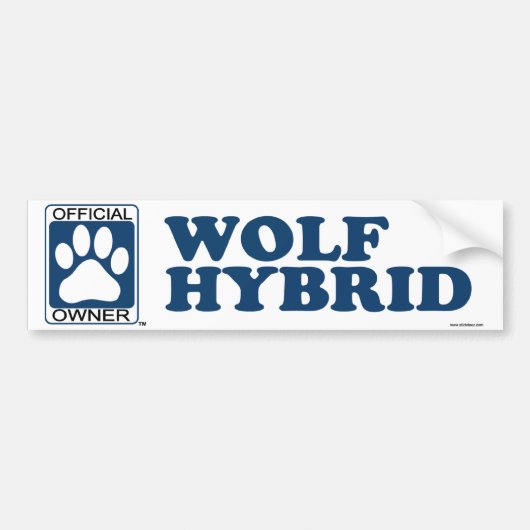 WOLF HYBRID_blue Bumpersticker (Voorkant)