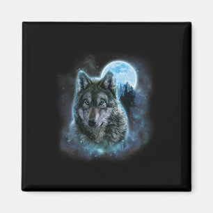 Wolf Icy Moon Galaxy Jacht op Grijze Wolven Voor Magneet