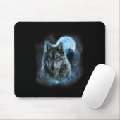 Wolf Icy Moon Galaxy Jacht op Grijze Wolven Voor Muismat (Met muis)