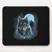 Wolf Icy Moon Galaxy Jacht op Grijze Wolven Voor Muismat (Voorkant)