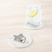 Wolf Illustratie Zandsteen Onderzetter (Zijkant)