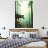 Wolf im Wald Canvas Afdruk (Insitu (Slaapkamer))