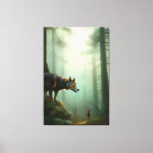 Wolf im Wald Canvas Afdruk (Voorkant)