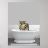 Wolf in bad in Bathtub Bubble Poster (Voorkant)