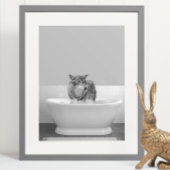 Wolf in bad in Bathtub Bubble Poster