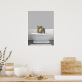 Wolf in badkuip bubbelbad poster (Keuken)