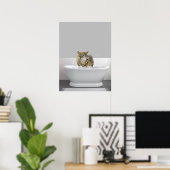 Wolf in badkuip bubbelbad poster (Thuiskantoor)