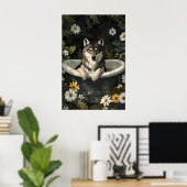 Wolf In Badposter, Grappige Dierenposter, Wolf Poster (Thuiskantoor)