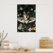 Wolf In Badposter, Grappige Dierenposter, Wolf Poster (Keuken)