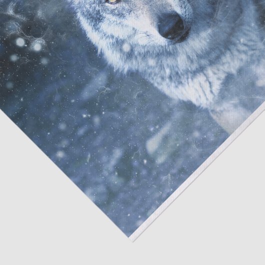 Wolf in Blizzard Tissuepapier (Detail)
