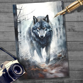Wolf in bos 1 Decoupage papier