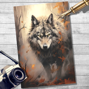 Wolf in bos 2 Decoupage papier
