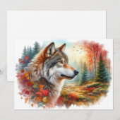 Wolf in Bos: Een Stunning Mengsel van Natuur  Bedankkaart (Voorkant / Achterkant)