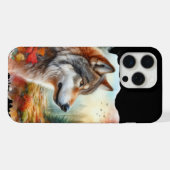 Wolf in bos: een verbluffende combinatie van natuu iPhone hoesje (Achterkant horizontaal)