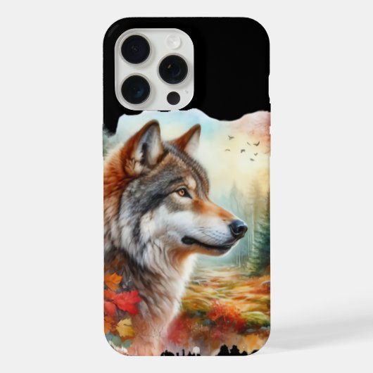 Wolf in bos: een verbluffende combinatie van natuu iPhone hoesje (Achterkant)