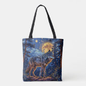 Wolf in bos tote bag (Achterkant)