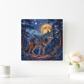 Wolf in bos vierkante klok (Huis)