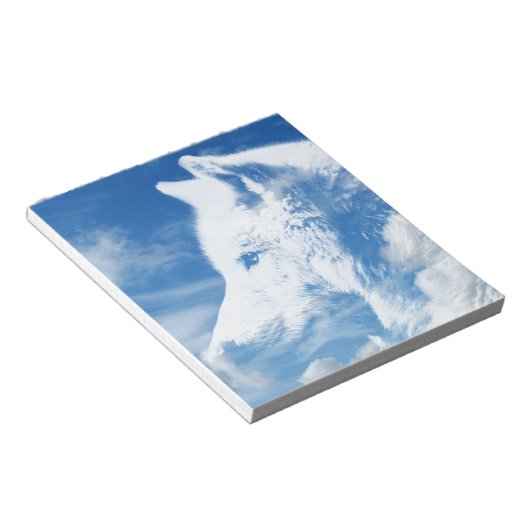 Wolf in Clouds Notitieblok (Schuin)