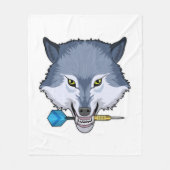 Wolf in Darts met Dart Fleece Deken (Voorkant)
