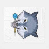 Wolf in Darts met Dart Fleece Deken (Voorkant (Horizontaal))