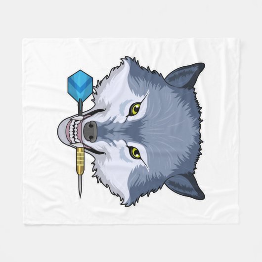 Wolf in Darts met Dart Fleece Deken (Voorkant (Horizontaal))