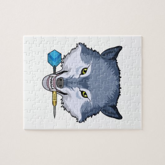 Wolf in Darts met Dart Legpuzzel (Horizontaal)