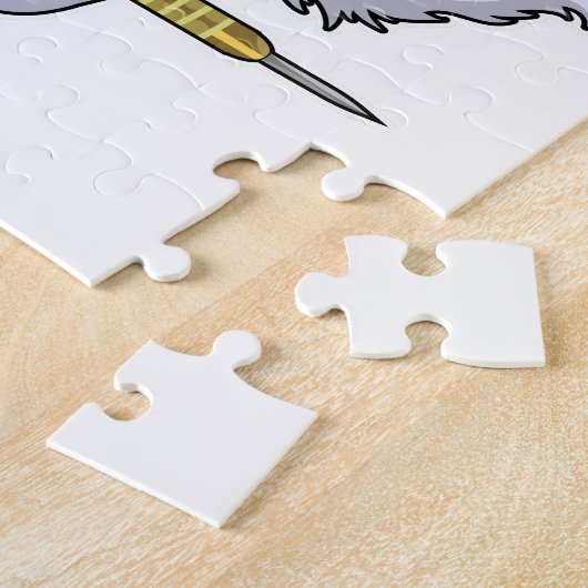 Wolf in Darts met Dart Legpuzzel (Zijkant)