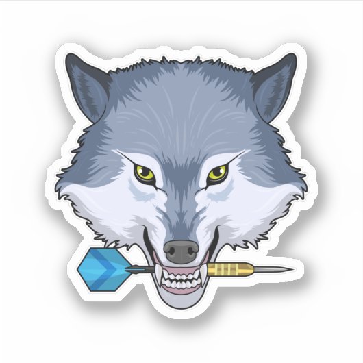 Wolf in Darts met Dart Sticker (Voorkant)