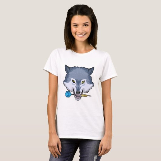 Wolf in Darts met Dart T-shirt (Voorkant volledig)