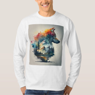 wolf in de bergen t-shirt