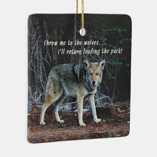 Wolf in de Bossen geeft Leading Pack terug Keramisch Ornament (Rechts)