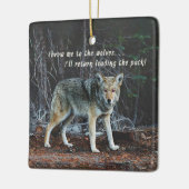 Wolf in de Bossen geeft Leading Pack terug Keramisch Ornament (Links)