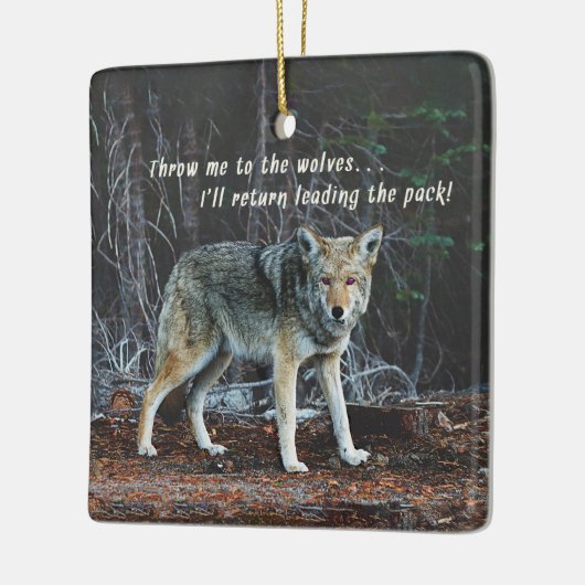 Wolf in de Bossen geeft Leading Pack terug Keramisch Ornament (Links)