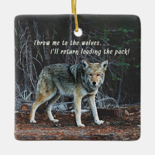 Wolf in de Bossen geeft Leading Pack terug Keramisch Ornament (Voorkant)