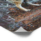 Wolf in de Bossen geeft Leading Pack terug Poster (Hoek)