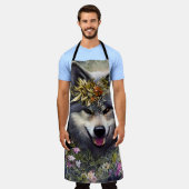 Wolf in de Bossen Schort (Gedragen)