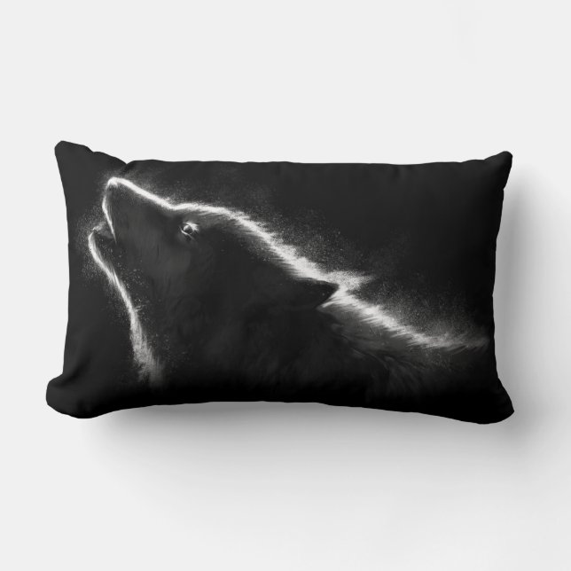 Wolf in de Donkere Pillow Kussen (Voorkant)