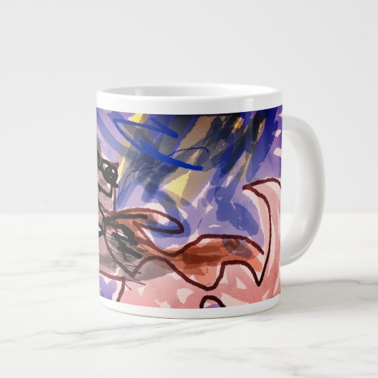 Wolf in de herfst grote koffiekop (Voorkant rechts)