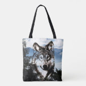 Wolf in de lucht tote bag (Achterkant)