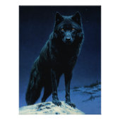 Wolf in de maan perfect poster (Voorkant)