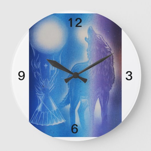 Wolf in de mist grote klok (Voorkant)