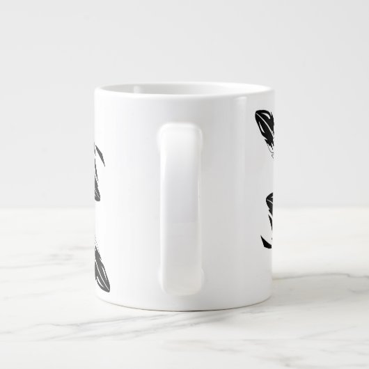 Wolf in de mist grote koffiekop (Achterkant)