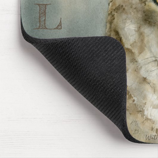 Wolf in de mist Waterverf Muismat (Hoek)